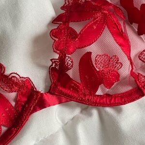 Victoria Secret Red Lace Women's Intimate Set